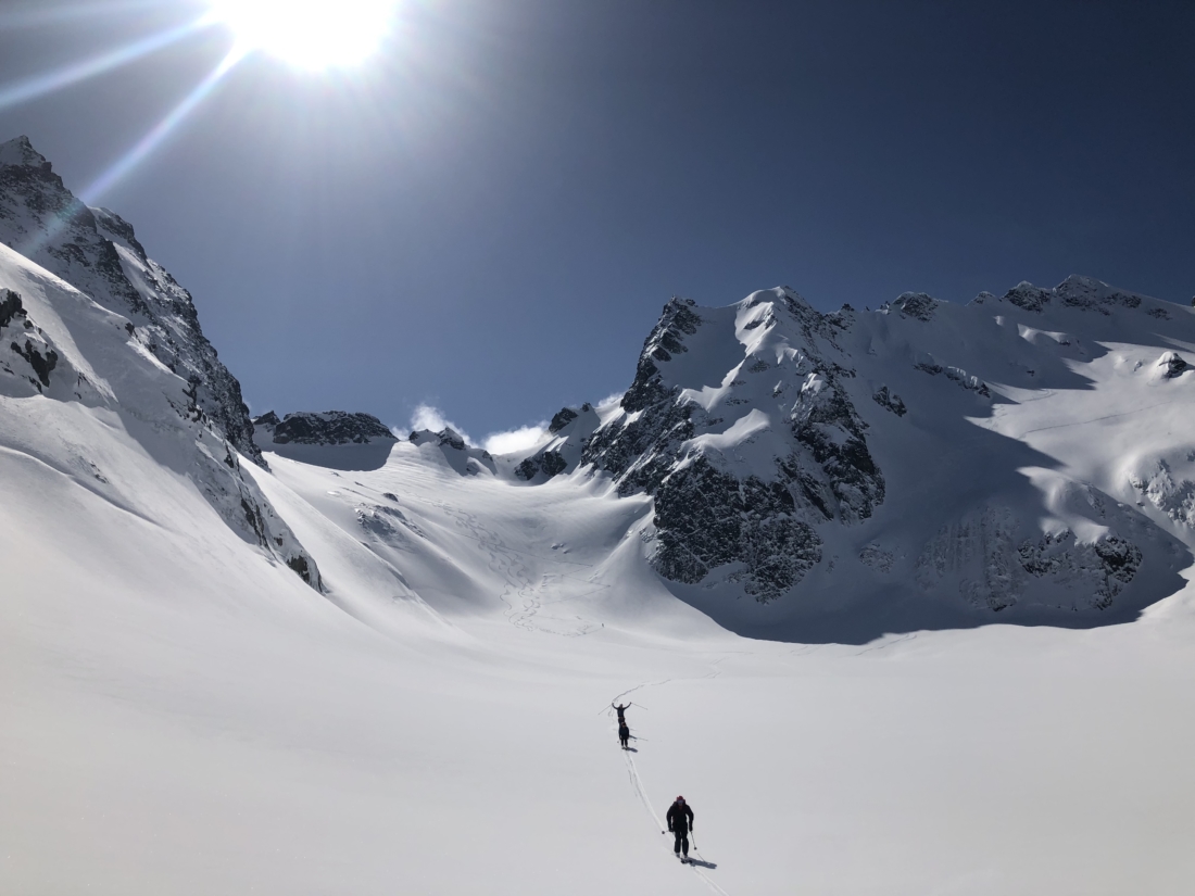 ski mountaineering tantalus range, skiing