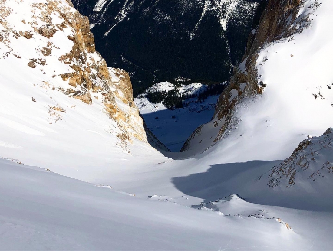 north couloir cathedral peak, backcountry skiing